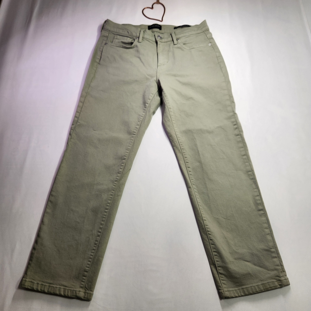 ⭐️Banana Republic Green Girlfriend Jeans 27 Ankle Crop Stretch Denim Pants
